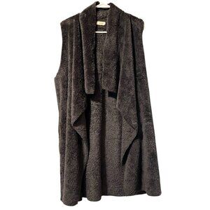 ODDY‎ Anthropologie Soft Gray Cardigan Sleeveless Pockets Long Tunic Medium City